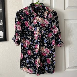 Hurley floral button down shirt